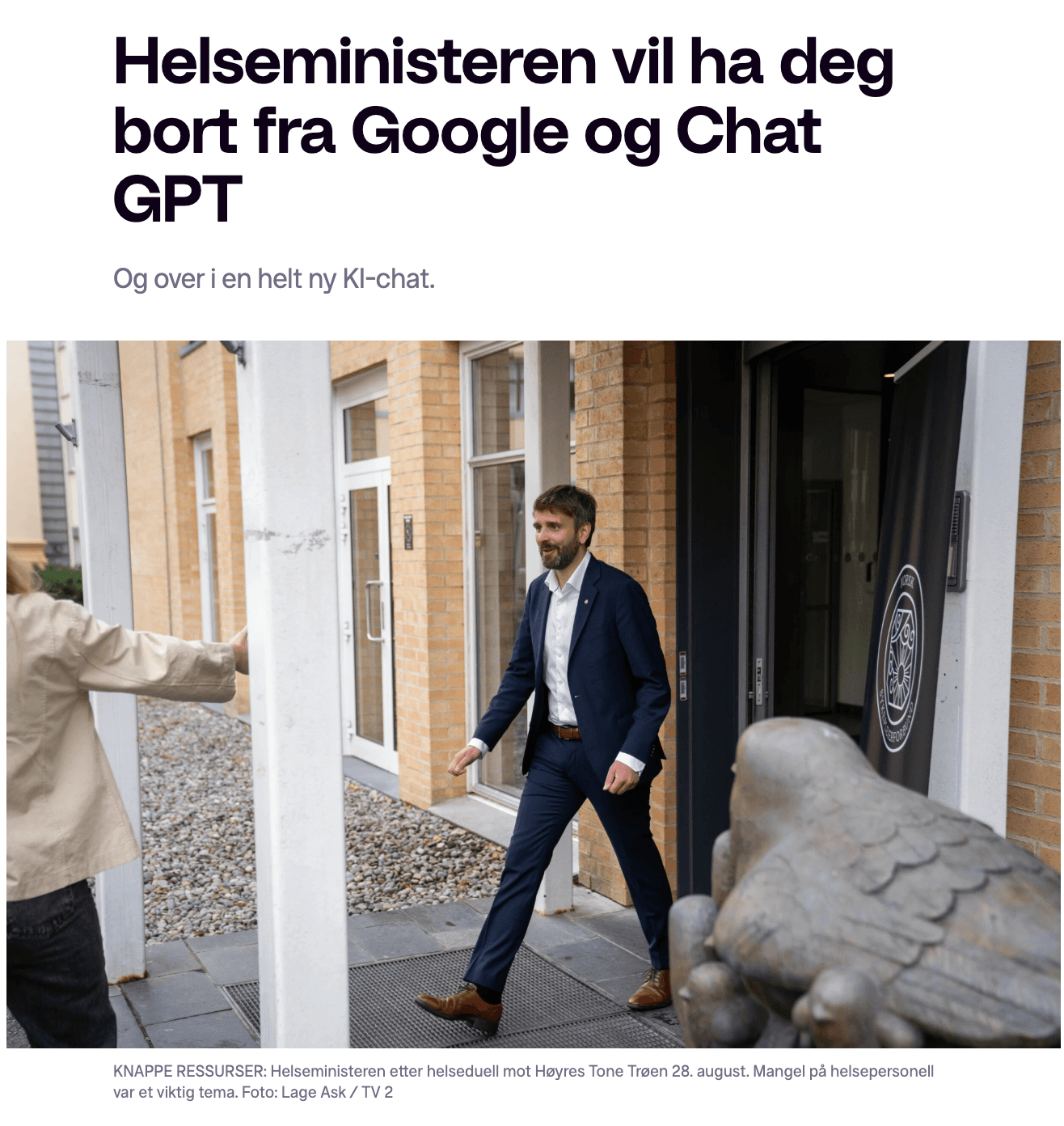 Skjermbilde fra TV2.no